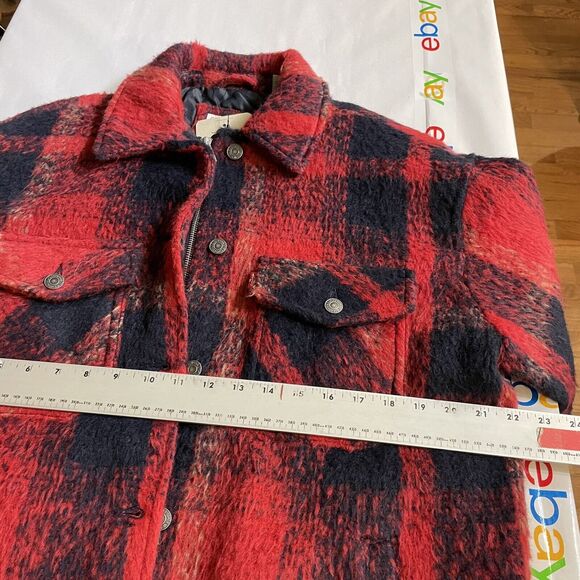Levi's Jacket Plaid Soft Wool Blend Zip & Snap Up Quilted Lining‎ Womens M New - Picture 9 of 10